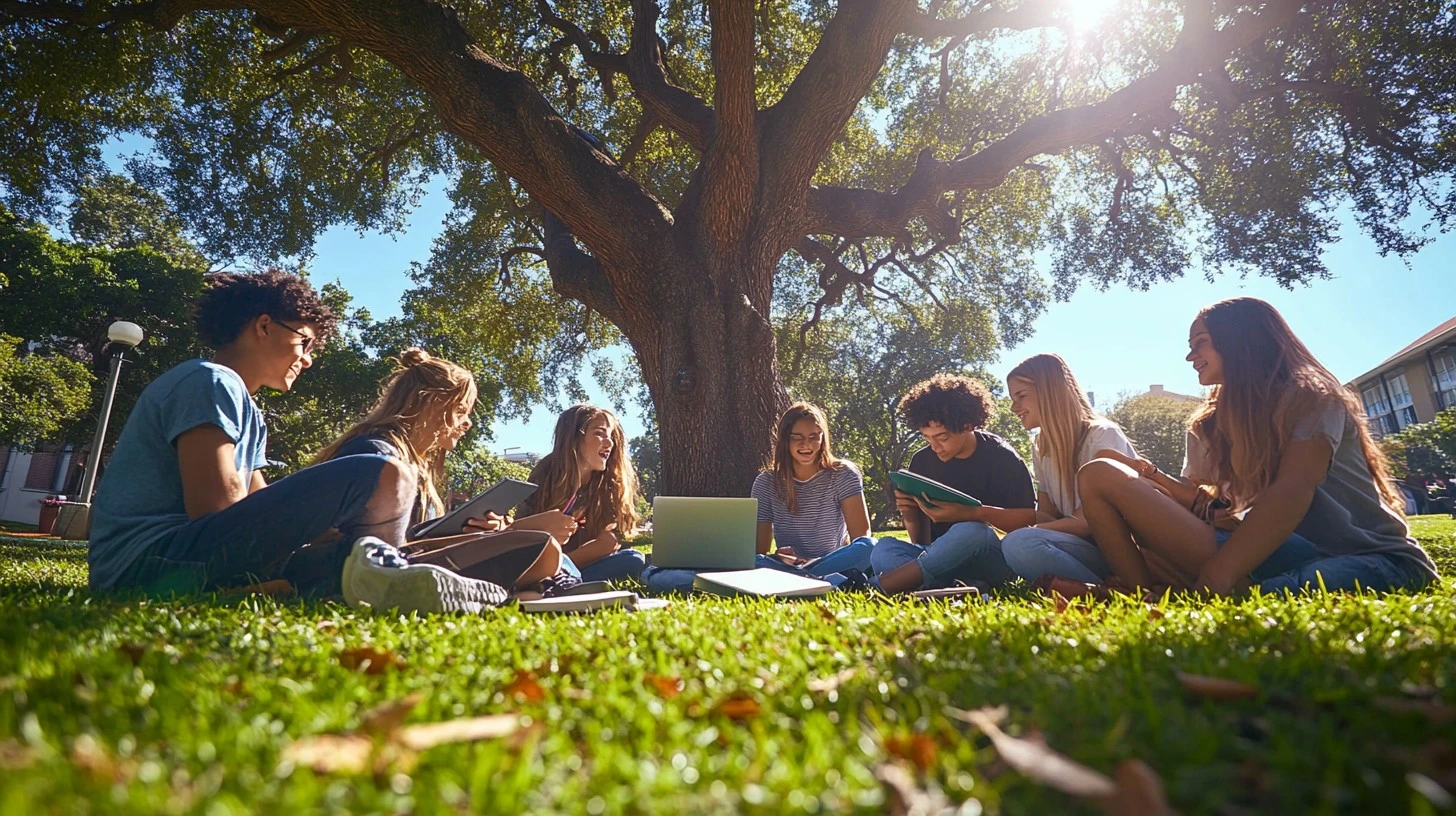 Students enjoying spring semester at KFIU